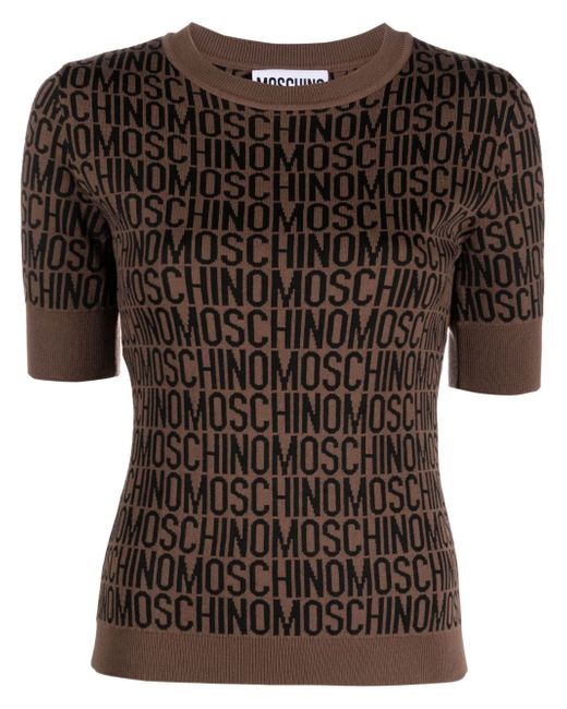 Moschino monogram-print knitted top