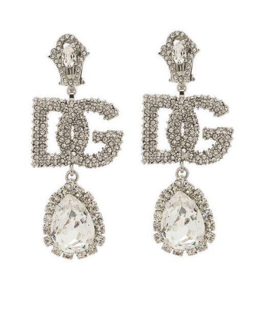 Dolce & Gabbana DG logo crystal-embellished earrings