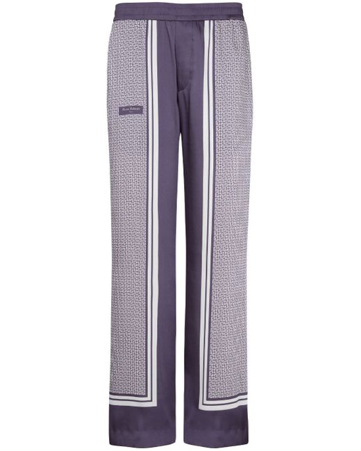 Balmain vertical-print straight-leg trousers