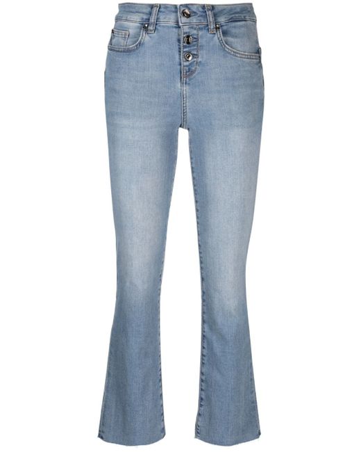 Liu •Jo button-fly flared cropped jeans
