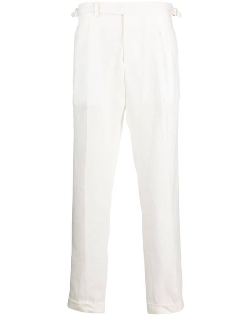 Briglia 1949 box-pleat linen chino trousers