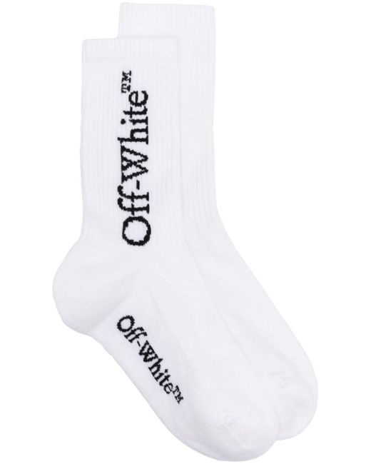 Off-White logo-jacquard cotton-blend socks