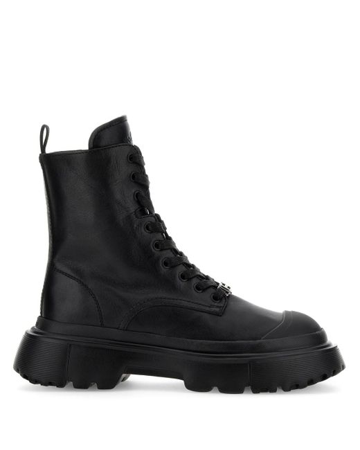 Hogan Anfibio leather lace-up boots