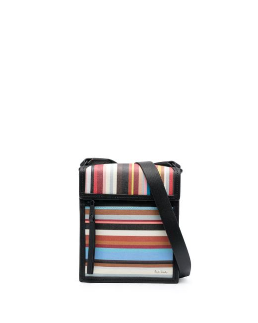 Paul Smith striped leather messenger bag
