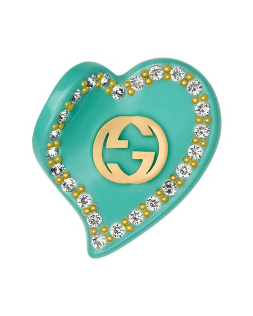 Gucci Interlocking G heart-shape hair clip