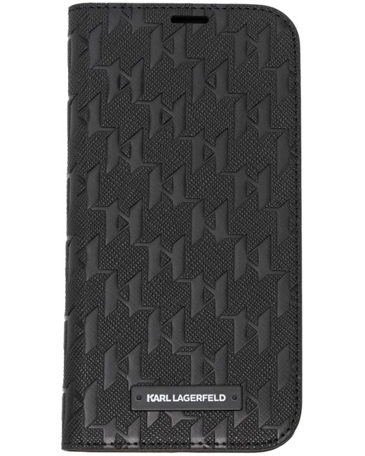 Karl Lagerfeld monogram-embossed iPhone 13 booktype case