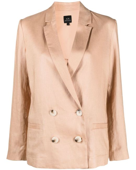 Armani Exchange double-breasted linen blazer