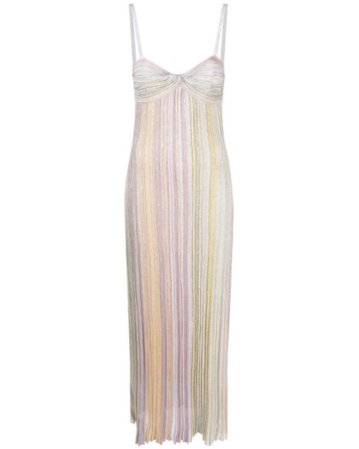 Missoni sequin-embellished striped ribbed-knit dress