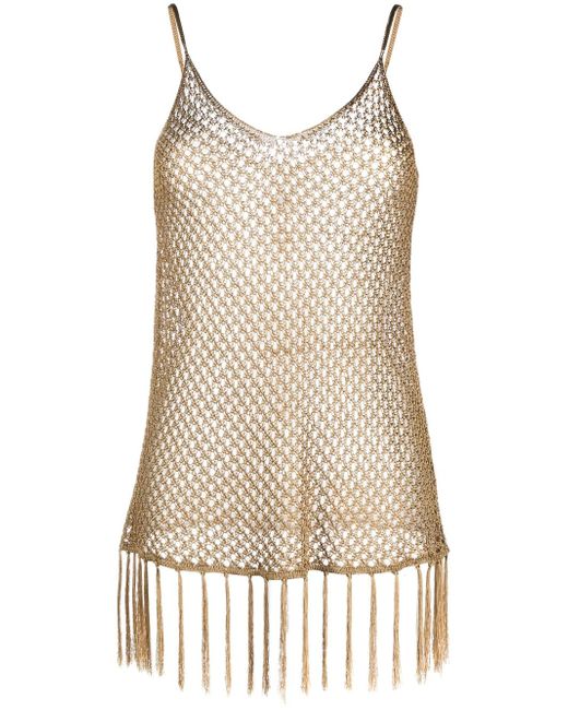 Dodo Bar Or open-knit fringed top