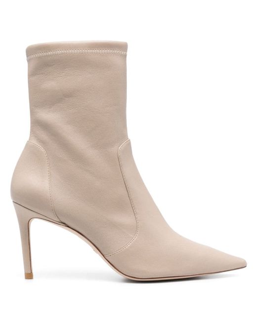 Stuart Weitzman pointed toe 85mm leather sock boots