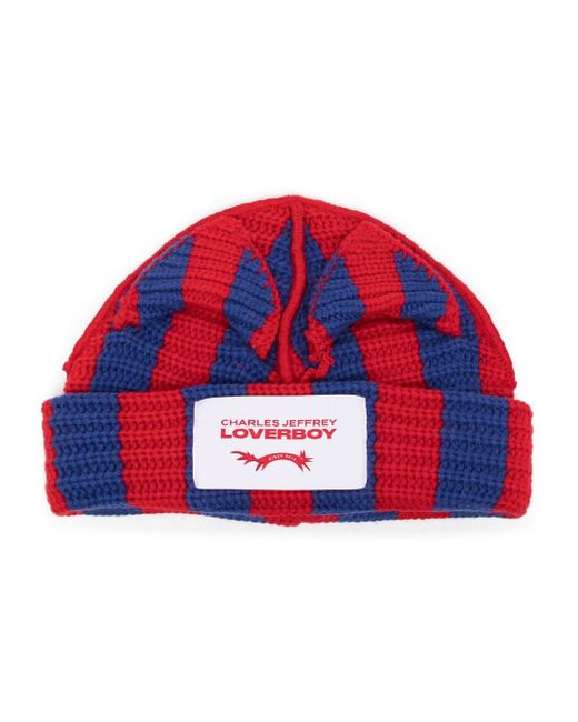 Charles Jeffrey Loverboy striped ears knit beanie