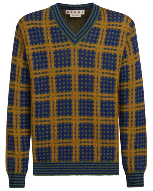 Marni check-pattern pullover