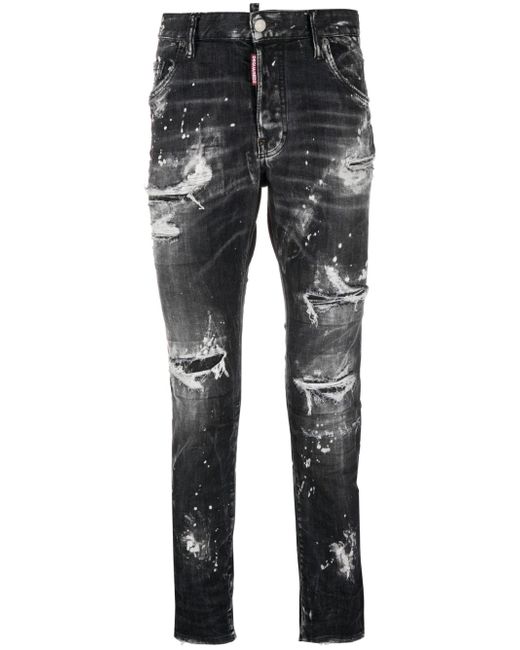 Dsquared2 bleached-finish cotton jeans