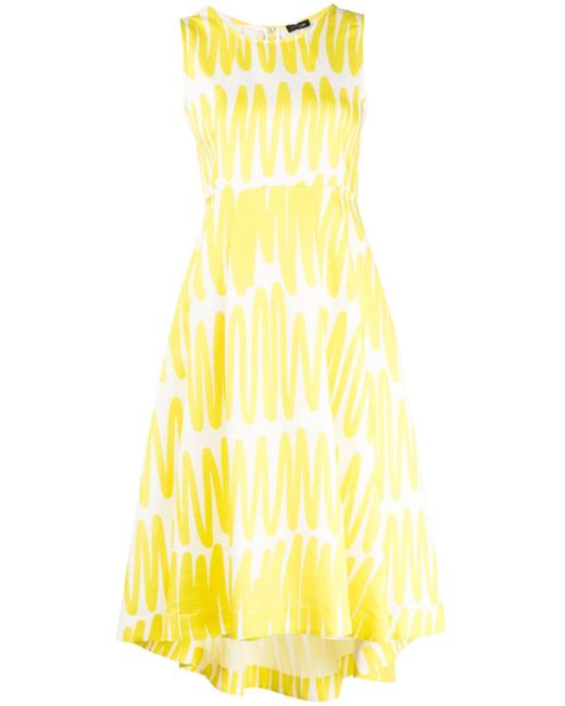 Kiton abstract-print sleeveless midi dress