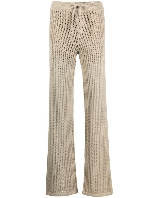 Hugo Boss open-knit straight-leg trousers