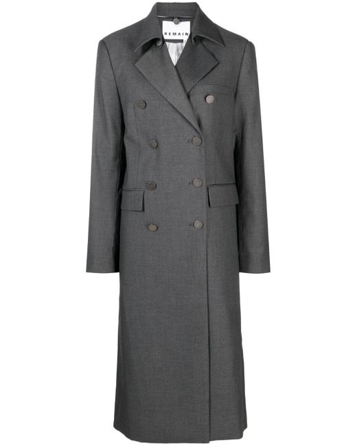 Remain notched-lapel double-breasted coat