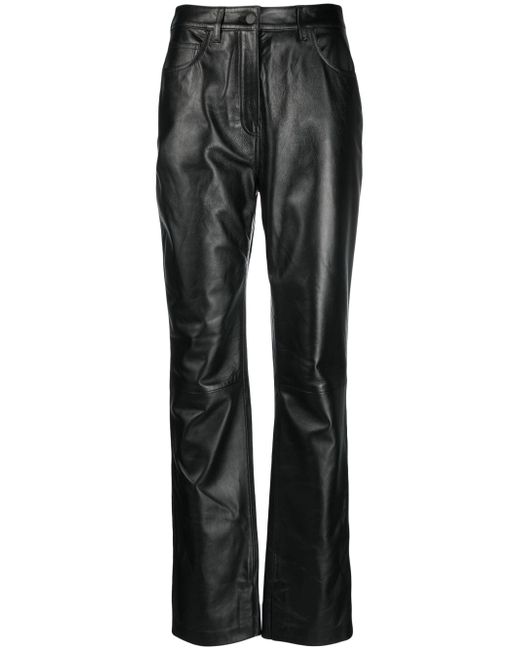 Calvin Klein slim-fit leather trousers