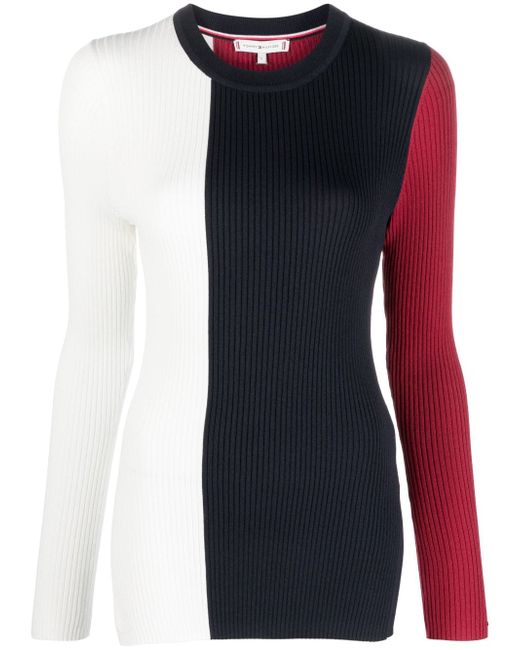 Tommy Hilfiger colour-block ribbed-knit jumper