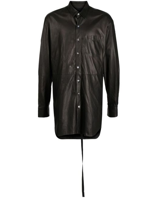 Ann Demeulemeester long-sleeve buttoned leather shirt