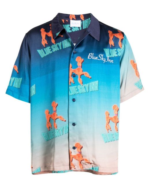 Blue Sky Inn dog-print short-sleeve shirt
