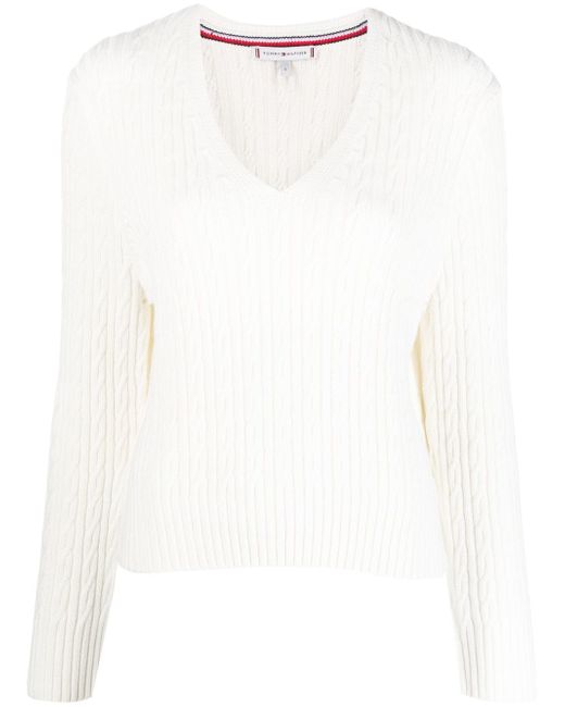 Tommy Hilfiger cable-knit long-sleeve jumper