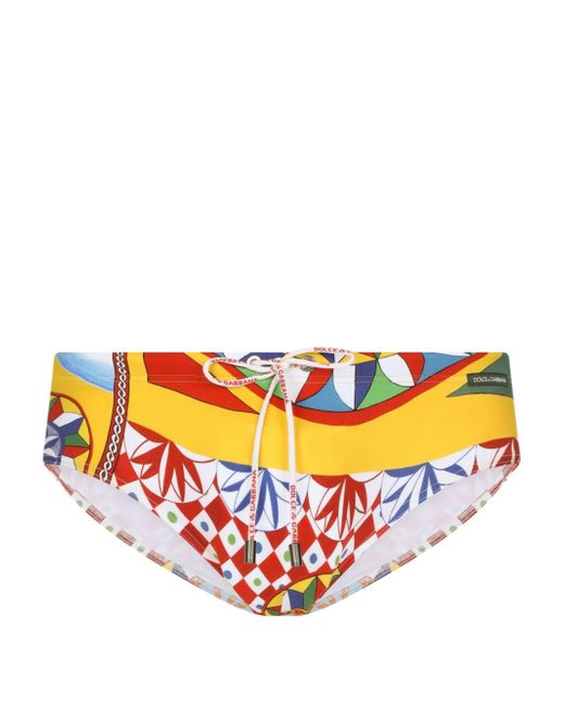 Dolce & Gabbana abstract-pattern swim trunks