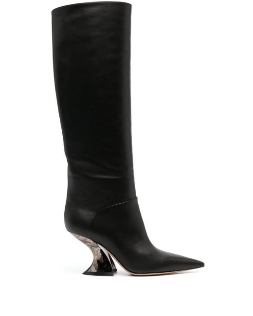 Casadei Elodie 85mm knee-length leather boots