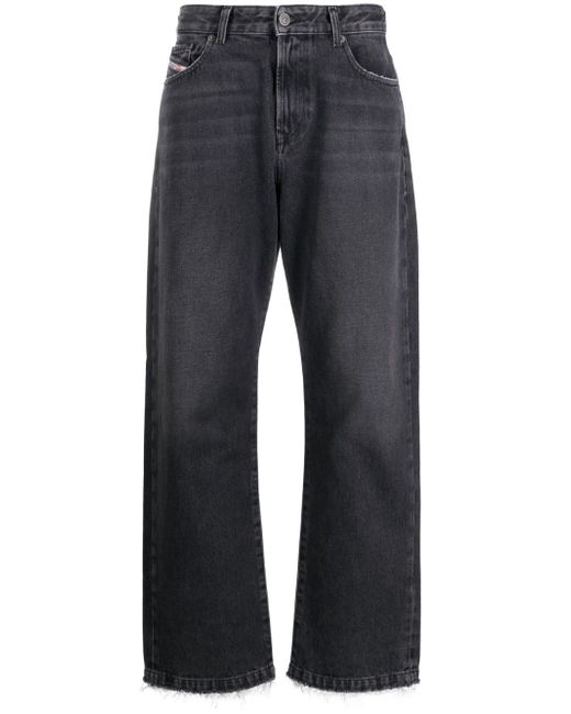 Diesel wide-leg lace-trim jeans