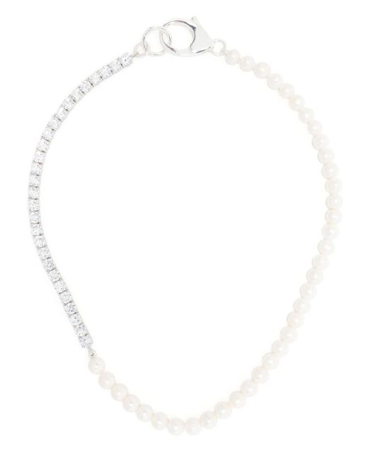 Hatton Labs sterling pearl tennis necklace