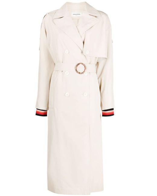 Sonia Rykiel stripe-detail belted trench coat