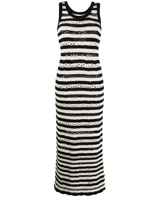 Sonia Rykiel striped openwork maxi dress