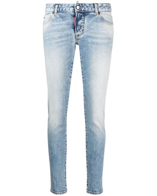 Dsquared2 whiskering-effect low-rise skinny jeans