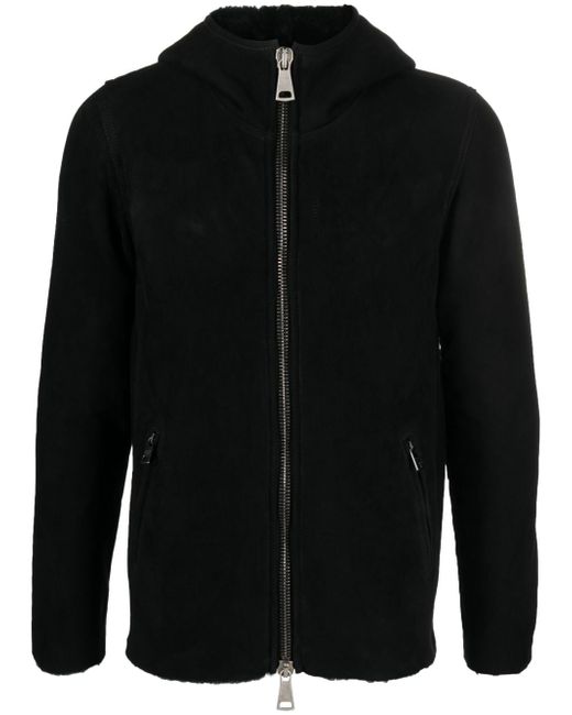Giorgio Brato zip-up leather hooded jacket
