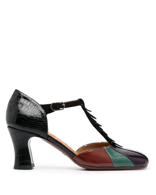 Chie Mihara 80mm colour-block square-toe leather pumps