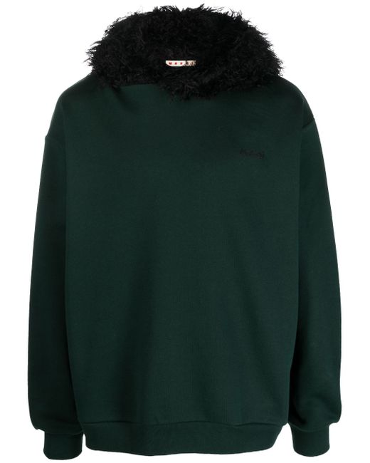 Marni faux-fur cotton sweatshirt
