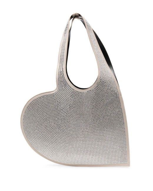Coperni crystal-embellished heart-shape tote bag