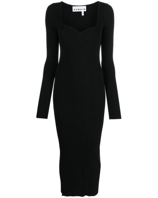Remain sweetheart-neck knitted midi dress