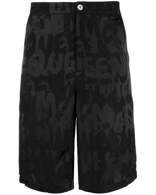Alexander McQueen Graffiti logo-jacquard shorts