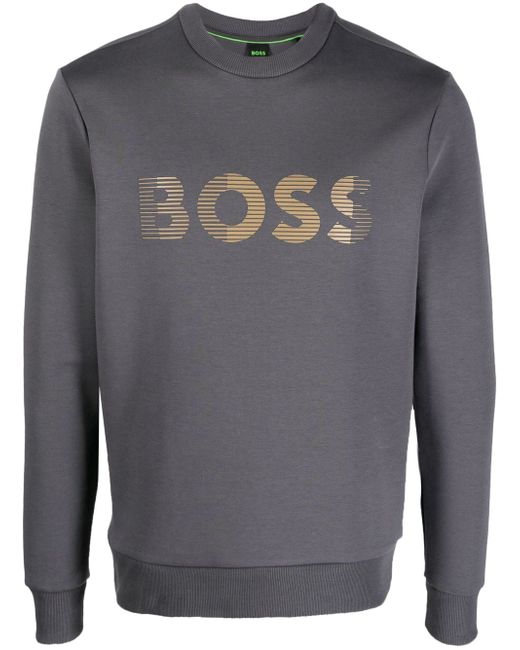 Boss logo-print long-sleeve sweatshirt