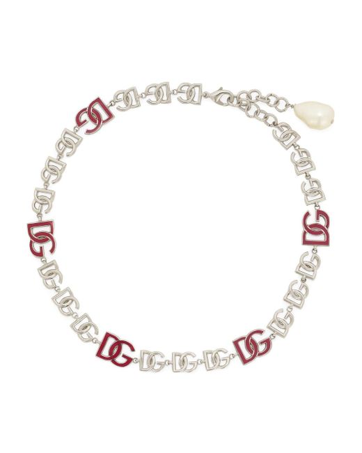 Dolce & Gabbana logo-lettering polished necklace