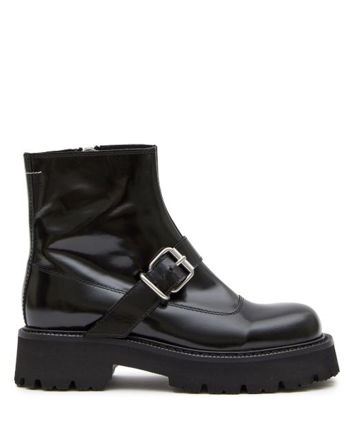 Mm6 Maison Margiela round-toe leather ankle boots