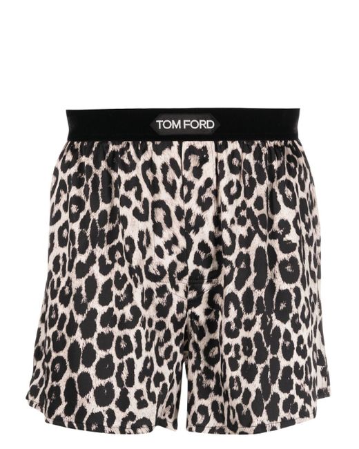 Tom Ford leopard-print silk boxer