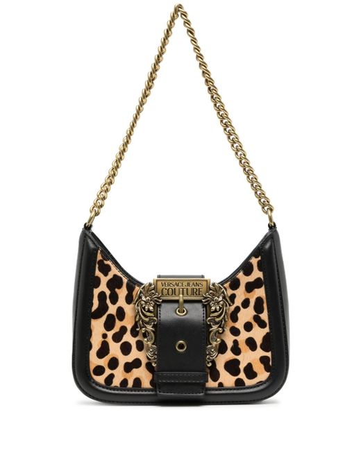 Versace Jeans Couture Baroque-buckle printed shoulder bag