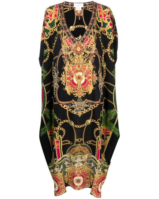 Camilla graphic-print silk dress