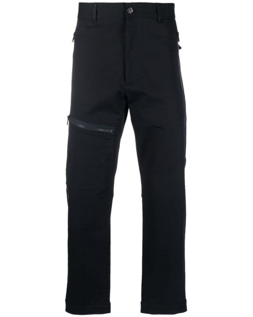 Moncler logo-patch twill tapered-leg trousers