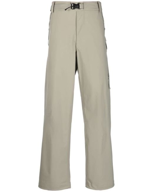 CP Company logo-patch belted wide-leg trousers