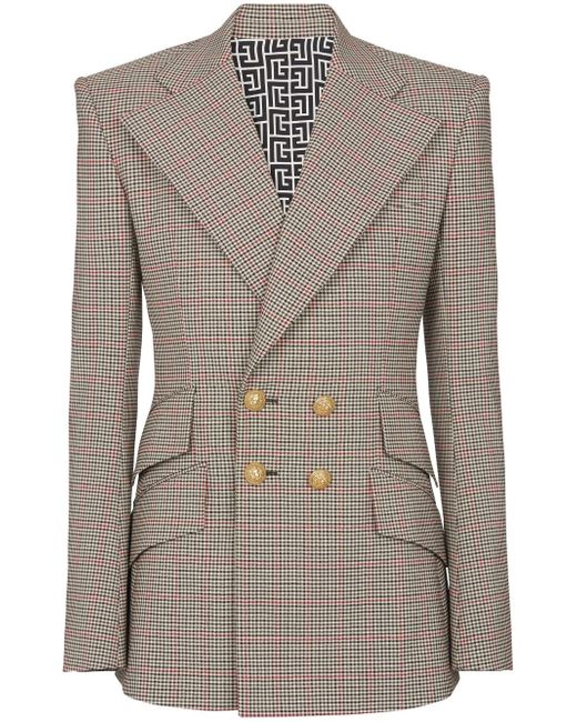 Balmain Prince of Wales double-breasted blazer