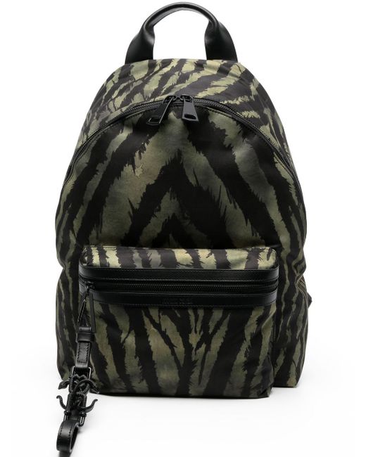 Roberto Cavalli tiger-print cotton backpack