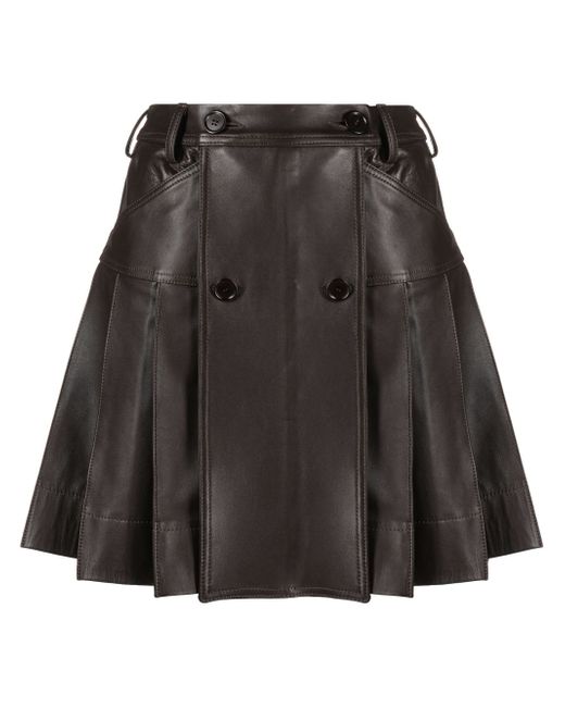 Simone Rocha pleated leather miniskirt