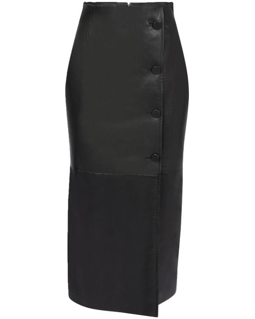 Nina Ricci leather midi pencil skirt